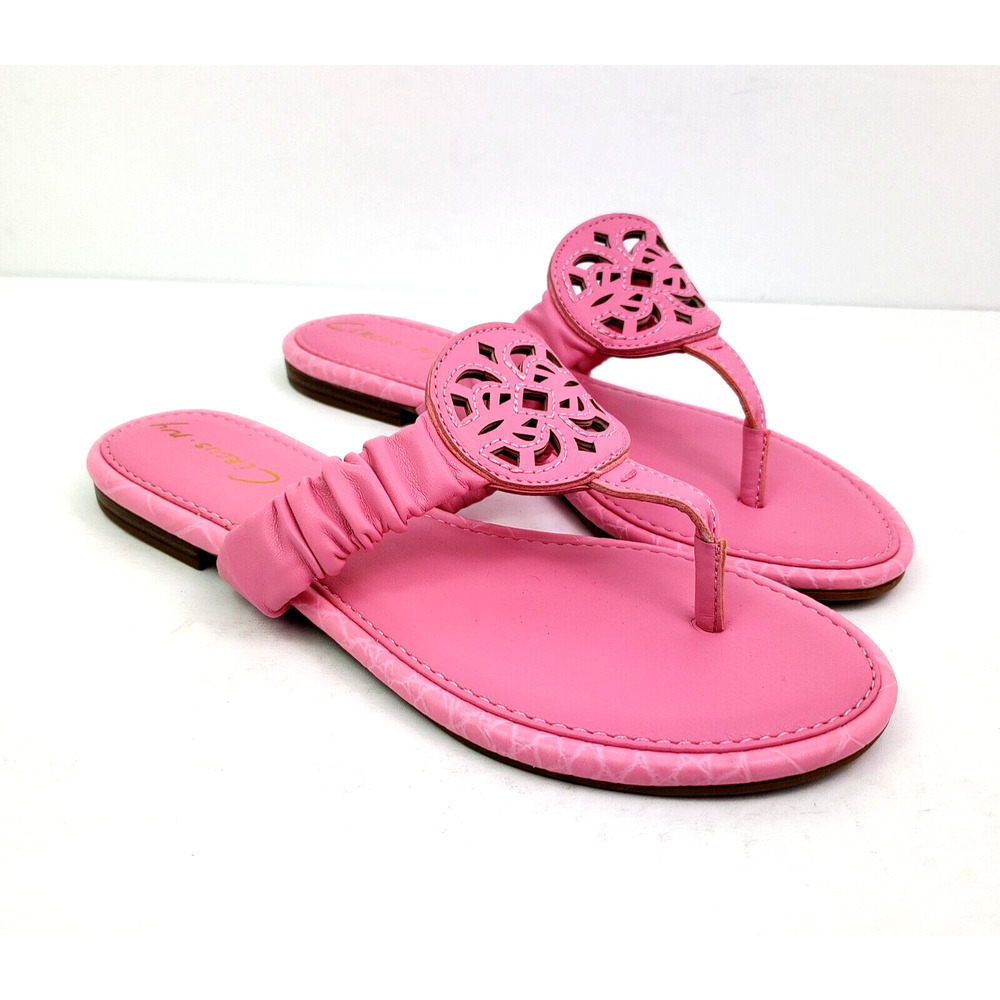 Circus By Sam Edelman Camara Womens Size 7 Pink Confetti Slip On Sandals H6131S1
